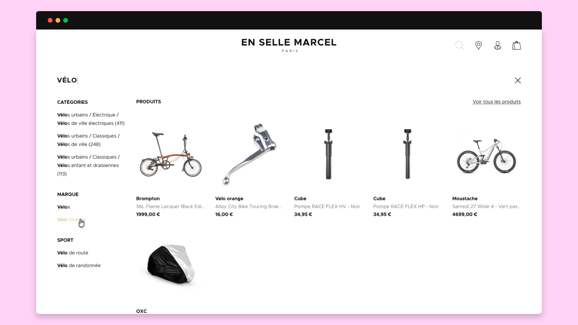 En Selle Marcel Website